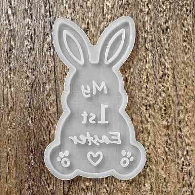 Easter Theme Rabbit with Word Pattern DIY Silicone Table Lamp Molds SIMO-G008-02B-1