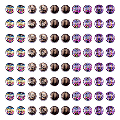 100Pcs 5 Styles Transparent Electroplated UV Plating Glass Beads GLAA-TA0003-19D-1