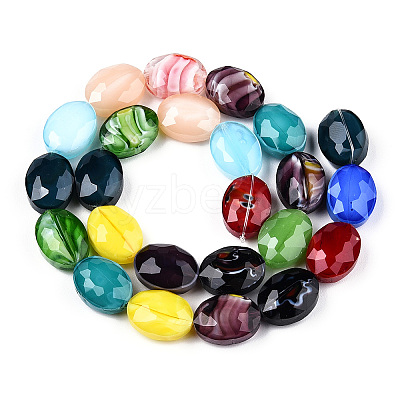 Pearl Luster Plated Glass Bead Strands EGLA-E037-PL08-1
