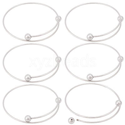 6Pcs Adjustable 304 Stainless Steel Wire Cuff Bangle Making MAK-BBC0001-24C-P-1