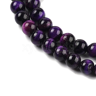 Grade B Natural Purple Tiger Eye Beads Strands X-G-F591-18-8mm-1