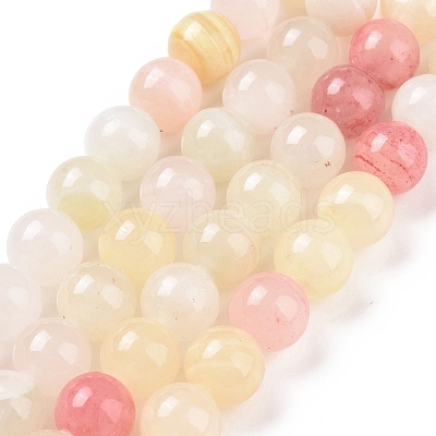 Natural Colorful Green Jade Beads Strands X-G-G757-01-12mm-1