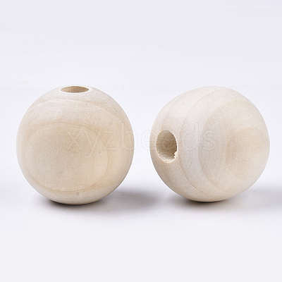 Unfinished Natural Wood Beads WOOD-Q041-04A-1