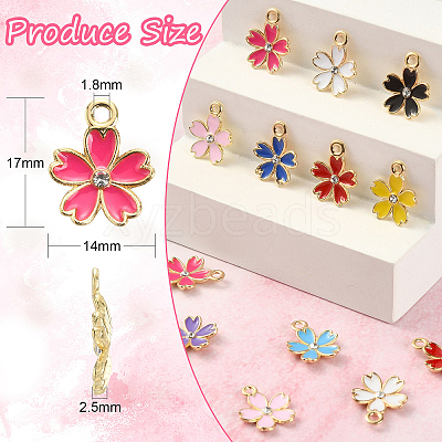50Pcs 10 Colors Alloy Enamel Pendants ENAM-CJ0003-68-1