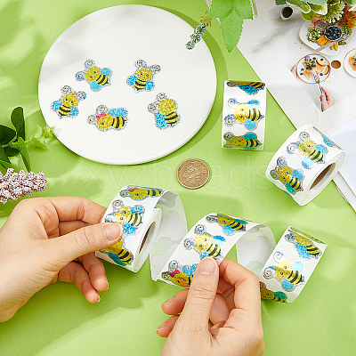 3 Rolls Paper Self-adhesive Stickers Roll STIC-FH0001-34-1