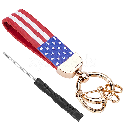 Imitation Leather Keychain Holder DIY-WH20013-23D-1