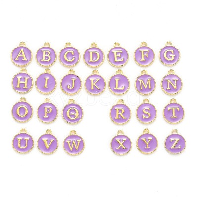 Initial Letter A~Z Alphabet Enamel Charms ENAM-Q437-10-1