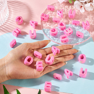 50Pcs 5 Styles UV Plating Opaque Acrylic Beads PACR-TA0001-31H-1