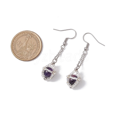 Glass Seed Beads Dangle Earrings EJEW-MZ00350-04-1