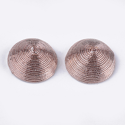Polyester Thread Fabric Cabochons WOVE-T008-02B-04-1