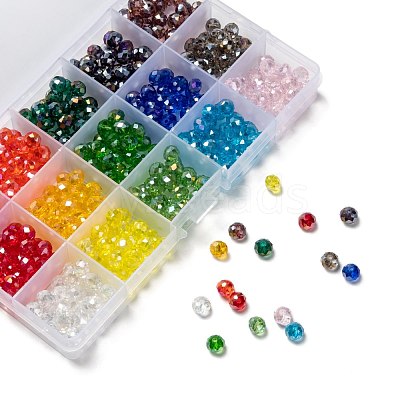 15 Colors Electroplate Glass Beads EGLA-X0006-02B-8mm-1