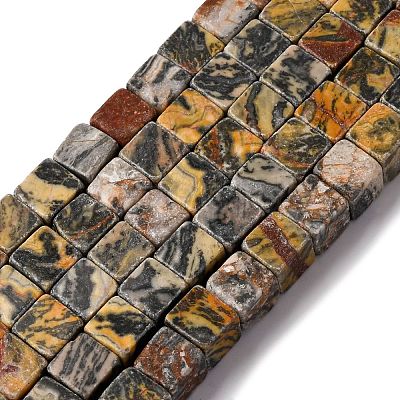 Natural Map Stone Beads Strands G-T139-8x8-45B-1