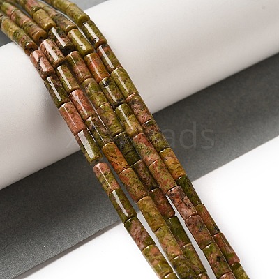 Natural Unakite Beads Strands G-B091-A02-01-1