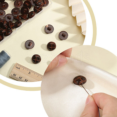 1-Hole Plastic Buttons BUTT-CA0001-34C-1