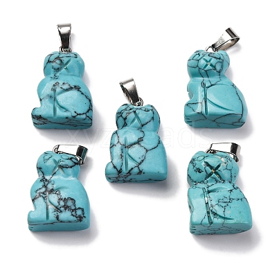 Natural & Synthetic Mixed Gemstone Pendants G-B127-08P-1