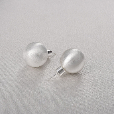 Round Ball Drawbench Brass Ear False Plugs for Women EJEW-G391-24A-S-1