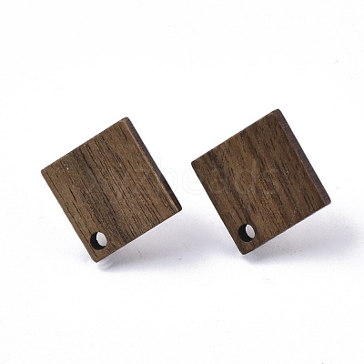 Walnut Wood Stud Earring Findings MAK-N033-004-1