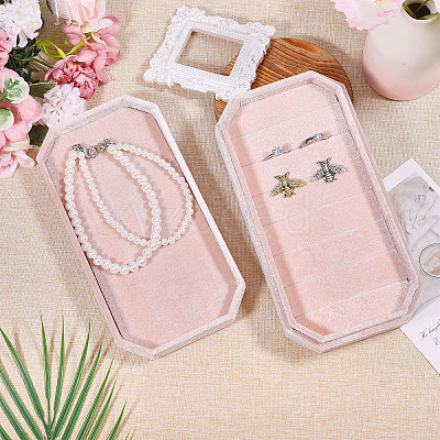 Velvet Ring Organizer Boxes with Lid CON-WH0089-191-1