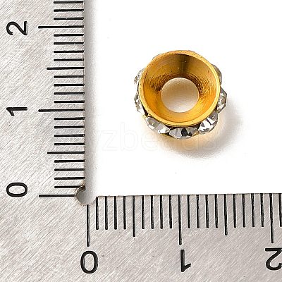 Brass Rhinestone Spacer Beads KK-M313-44E-1