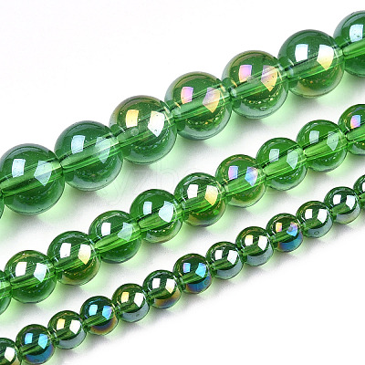 Electroplate Transparent Glass Beads Strands GLAA-T032-T6mm-AB07-1