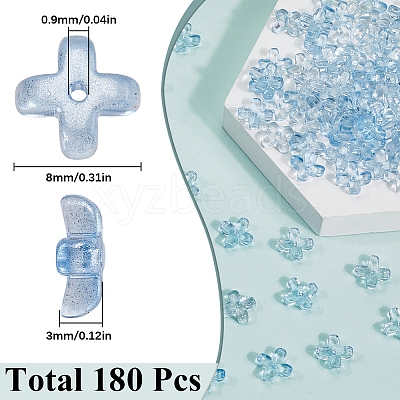 180Pcs Transparent Spray Painted Glass Beads GLAA-SC0002-46-1