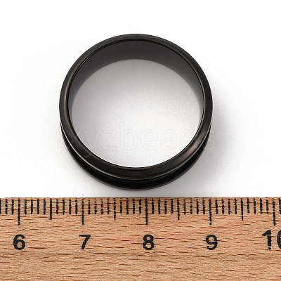 201 Stainless Steel Grooved Finger Ring Settings STAS-TAC0001-10D-B-1