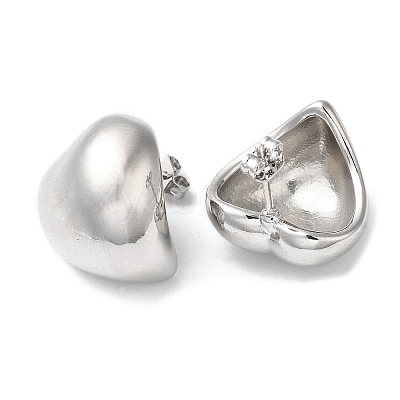 Rack Plating Brass Heart Stud Earrings EJEW-Q766-10P-1