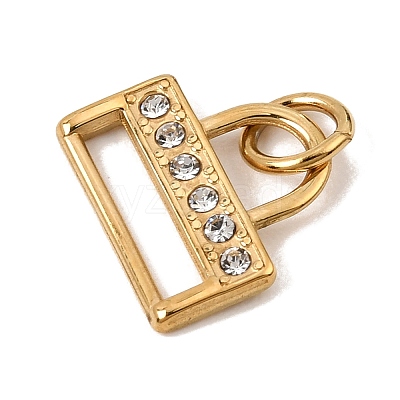 304 Stainless Steel Rhinestone Pendants RB-CBAC900-09G-1