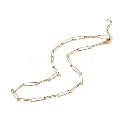 Ion Plating(IP) 304 Stainless Steel Paperclip Chain Necklace for Men Women STAS-B039-01G-1