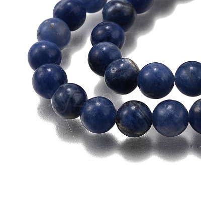 Natural Sodalite Round Bead Strands G-P072-27-4mm-1