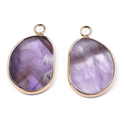 Natural Amethyst Pendants G-S359-317C-1