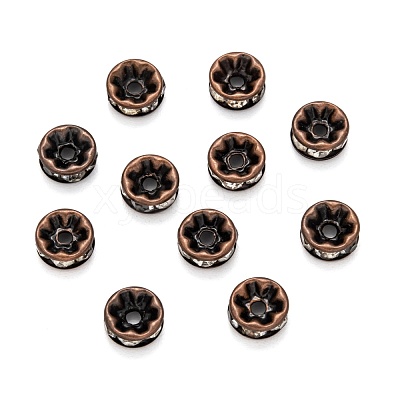 Brass Rhinestone Rondelle Space Beads RB-H035-29-1