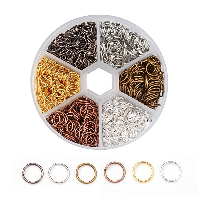 1 Box 6 Color Iron Open Jump Rings IFIN-X0025-8mm-NF-B-1