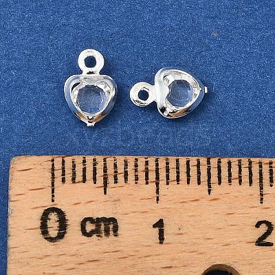 Heart Brass Glass Charms KK-S385-01S-1