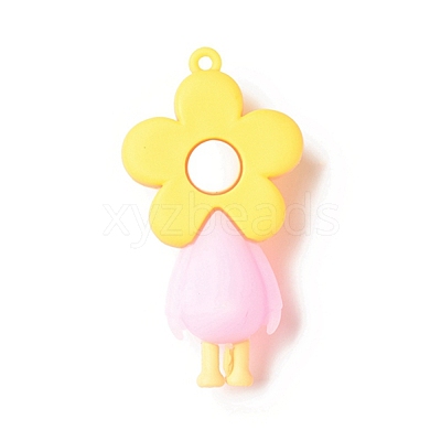 Opaque Resin Cute Duck Big Pendants LS-RESI-D065-B01-1