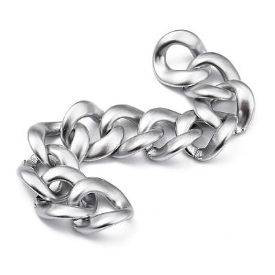 Handmade Spray Painted CCB Plastic Curb Chains AJEW-JB00737-1