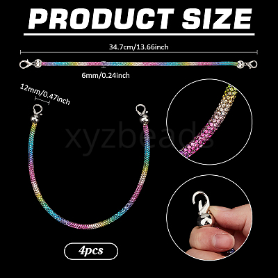 4Pcs Alloy Rhinestone Mobile Straps AJEW-PH0007-74B-1