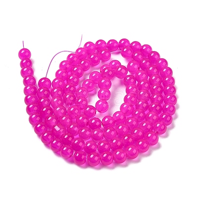 Baking Paint Imitation Jade Glass Round Bead Strands DGLA-Q021-8mm-28-1