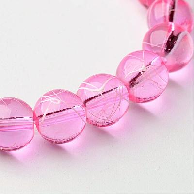 Drawbench Transparent Glass Round Beads Strands X-GLAD-Q012-8mm-03-1