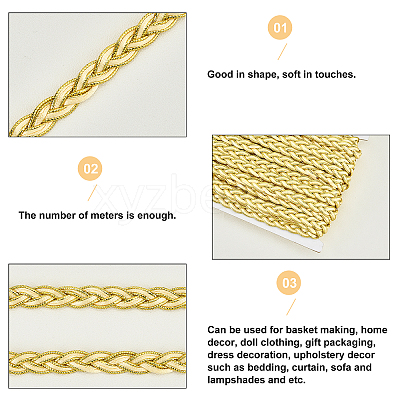 Polyester & Metallic Yarn Knitting Ribbon OCOR-WH0068-10B-WH-1