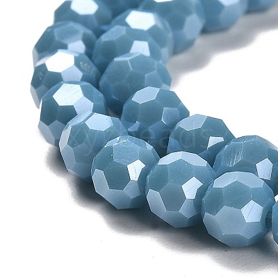 Electroplate Opaque Glass Beads Strands EGLA-A035-P6mm-A19-1
