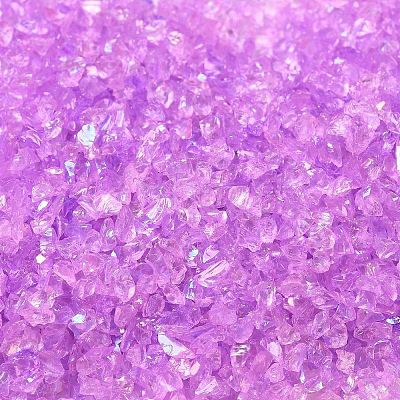 Transparent Electroplate Crushed Glass Craft GLAA-F123-04-1