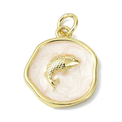 Ocean Theme Brass Enamel Pendants LS-KK-H270-06G-05-1