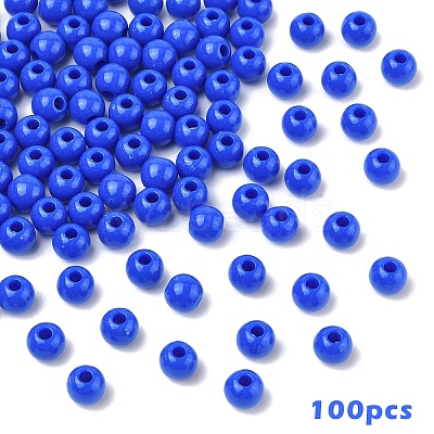 100Pcs Opaque Acrylic Beads MACR-YW0003-84J-1
