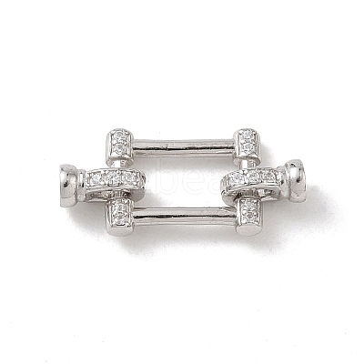 925 Sterling Silver Micro Pave Clear Cubic Zirconia Fold Over Clasps SE-CBAF1B0-04P-1