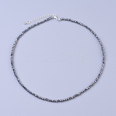 Terahertz Stone Beaded Necklaces NJEW-K114-A-A22-1