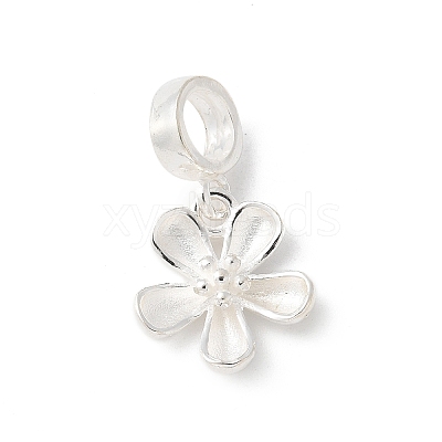 925 Sterling Silver Flower European Dangle Charms STER-H115-14S-1