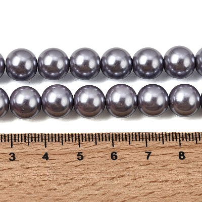 Eco-Friendly Dyed Glass Pearl Round Beads Strands HY-A002-10mm-RB028-1