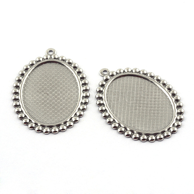 Tarnish Resistant Pendant Cabochon Settings LS-X-STAS-Q194-16-1
