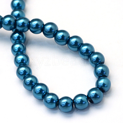 Baking Paint Pearlized Glass Pearl Round Bead Strands HY-Q003-6mm-06-1
